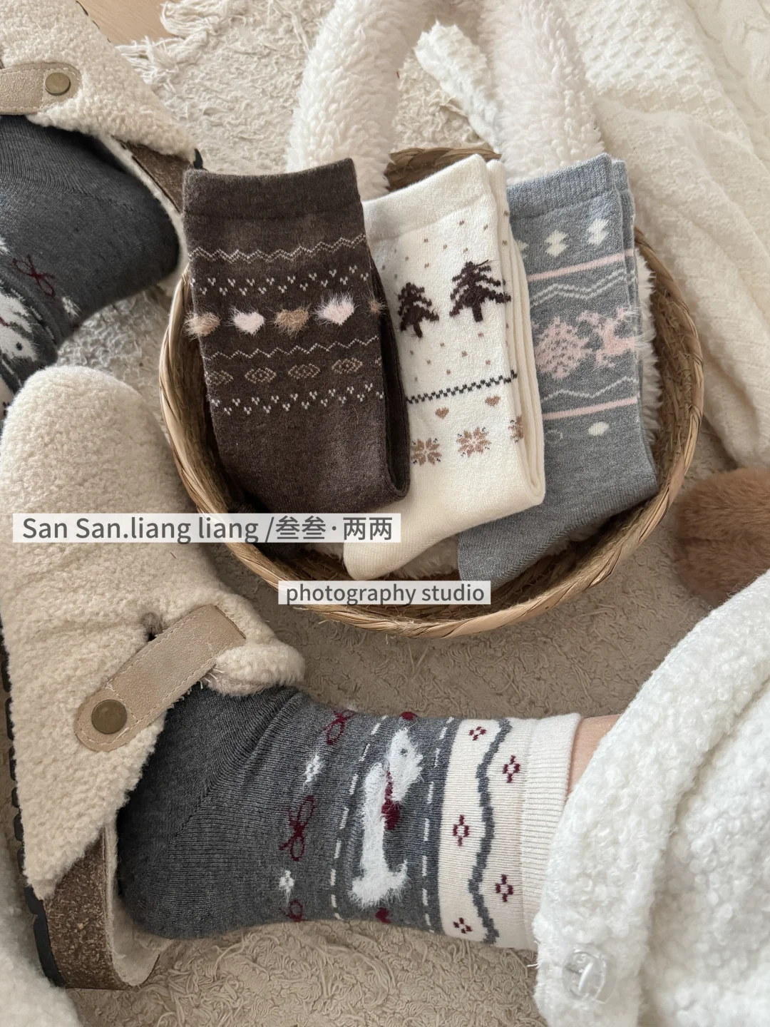 韩系冬款袜子模特图拍摄🎬