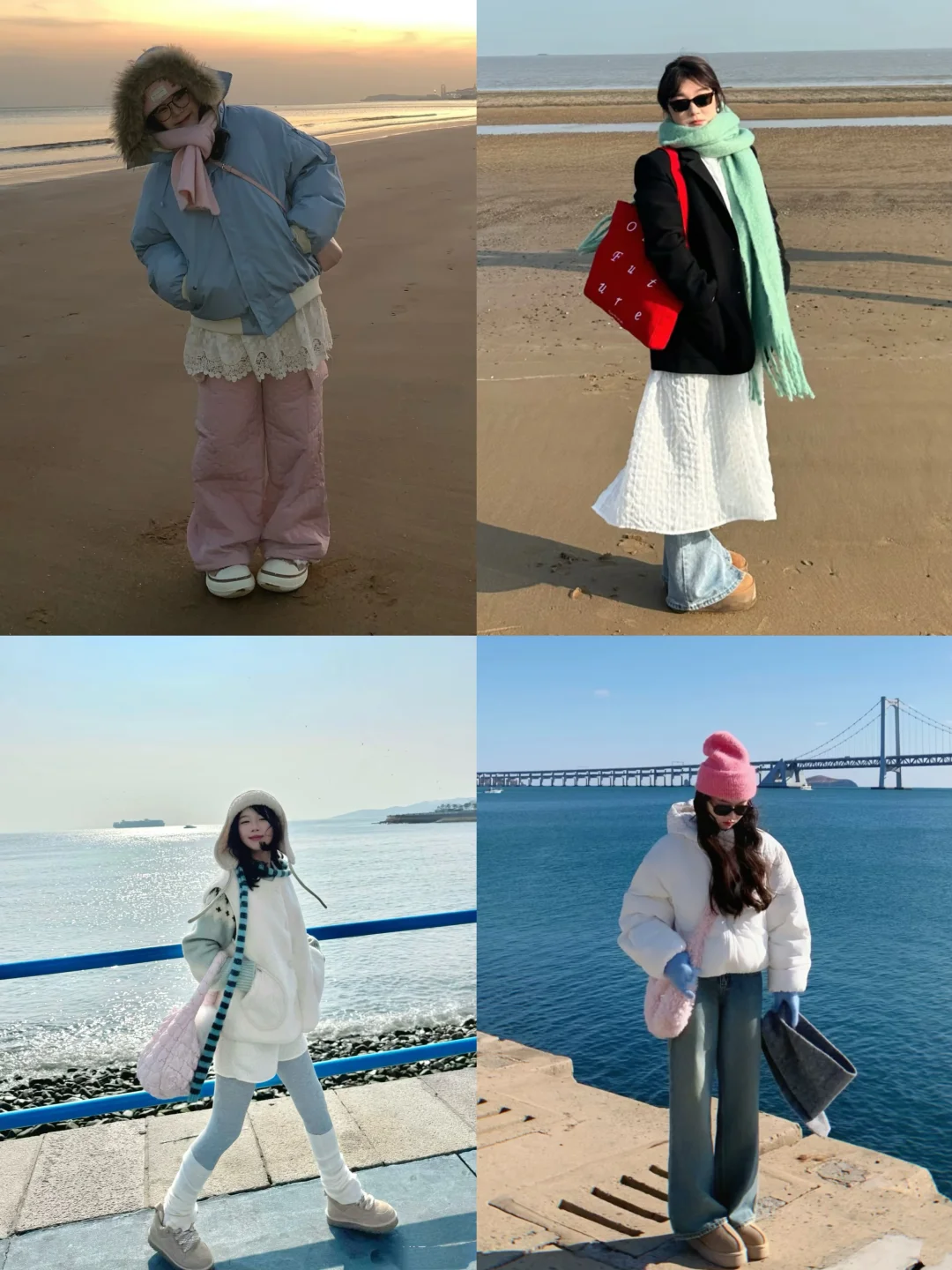 冬天的海边拍照怎么穿？参考这些松弛感穿搭