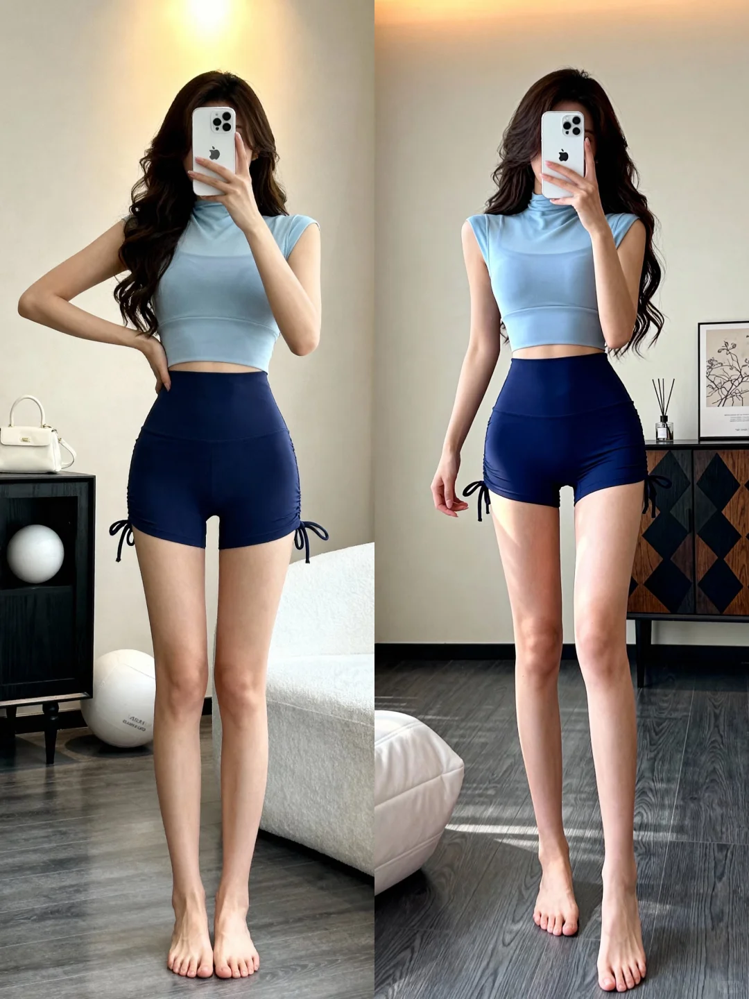 秋冬瑜伽服穿搭｜蓝色系真的太显白了❗️