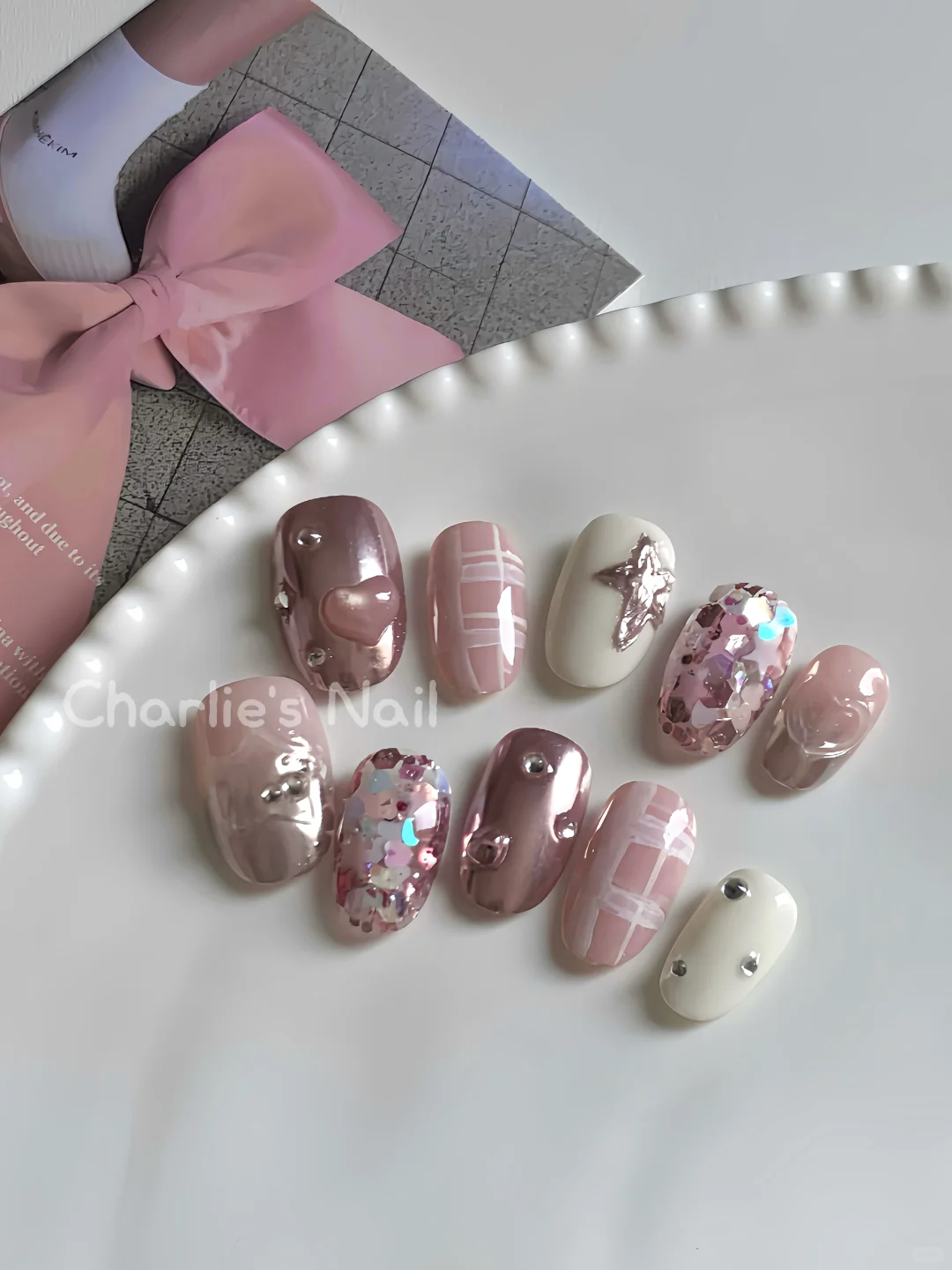 济宁·Charlie's Nail｜y2k粉色千禧辣妹甲🎀