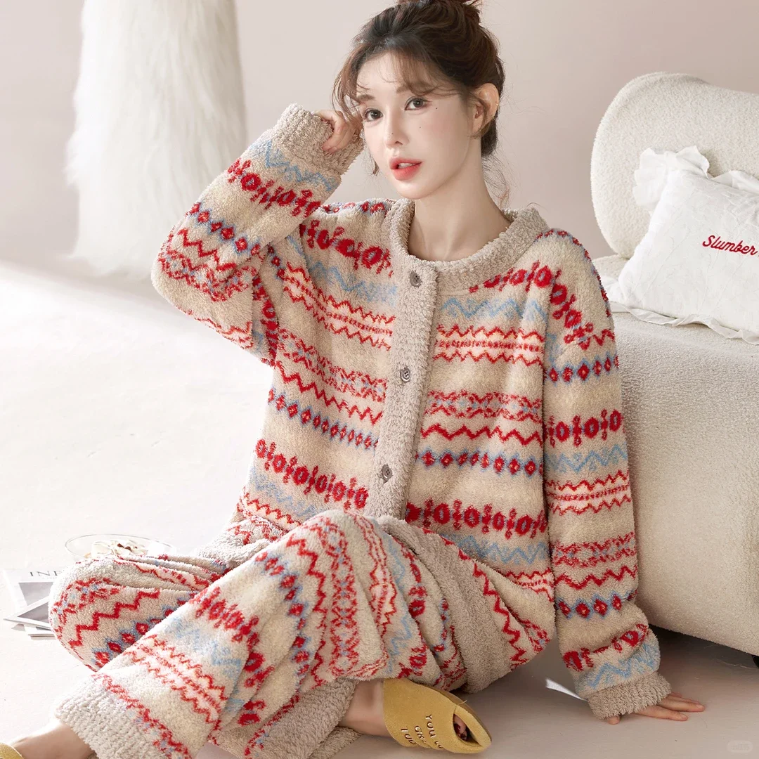 【费尔岛莎粒绒】复古高级感可外穿法兰绒秋冬