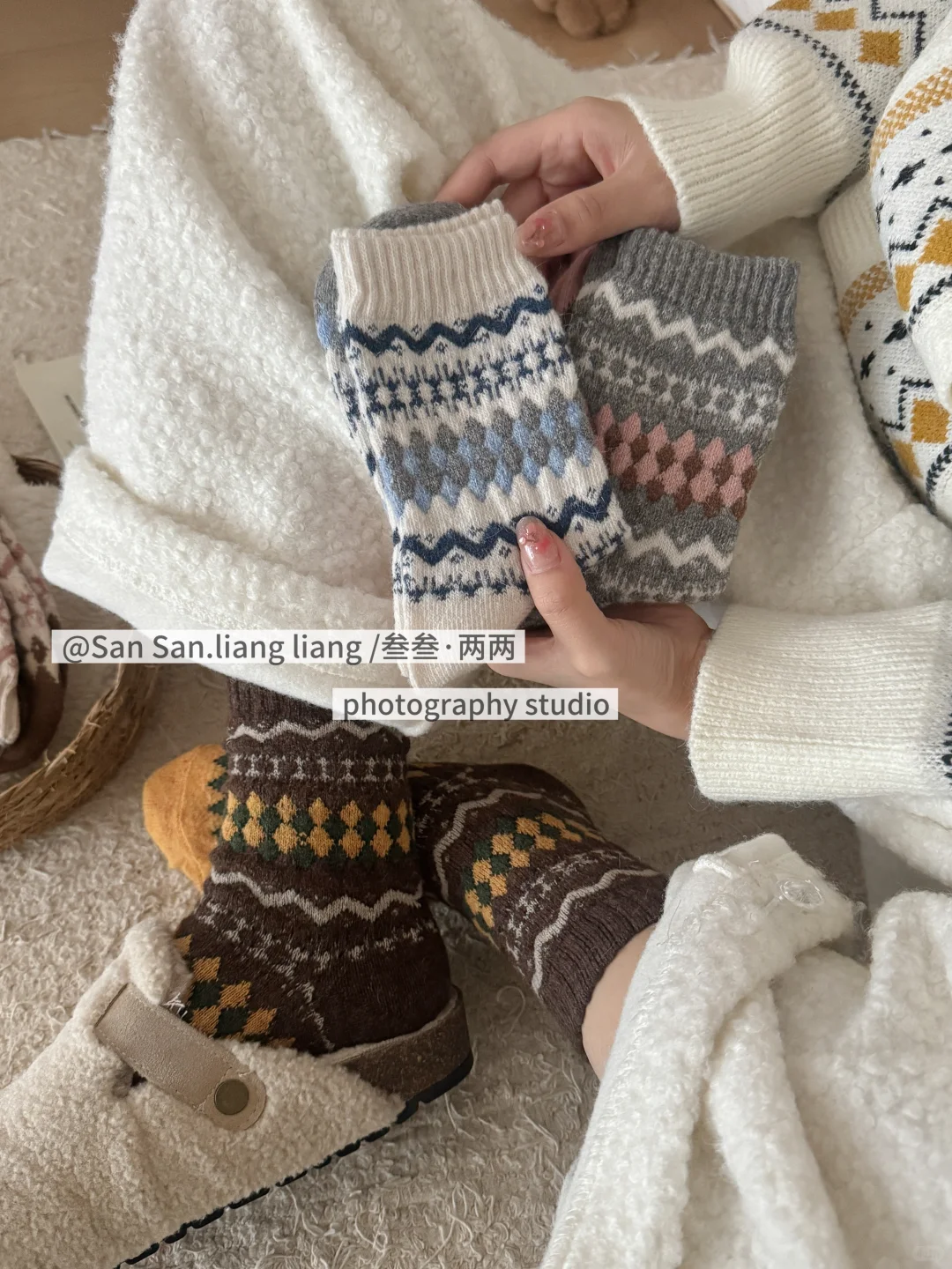 韩系袜子模特图～