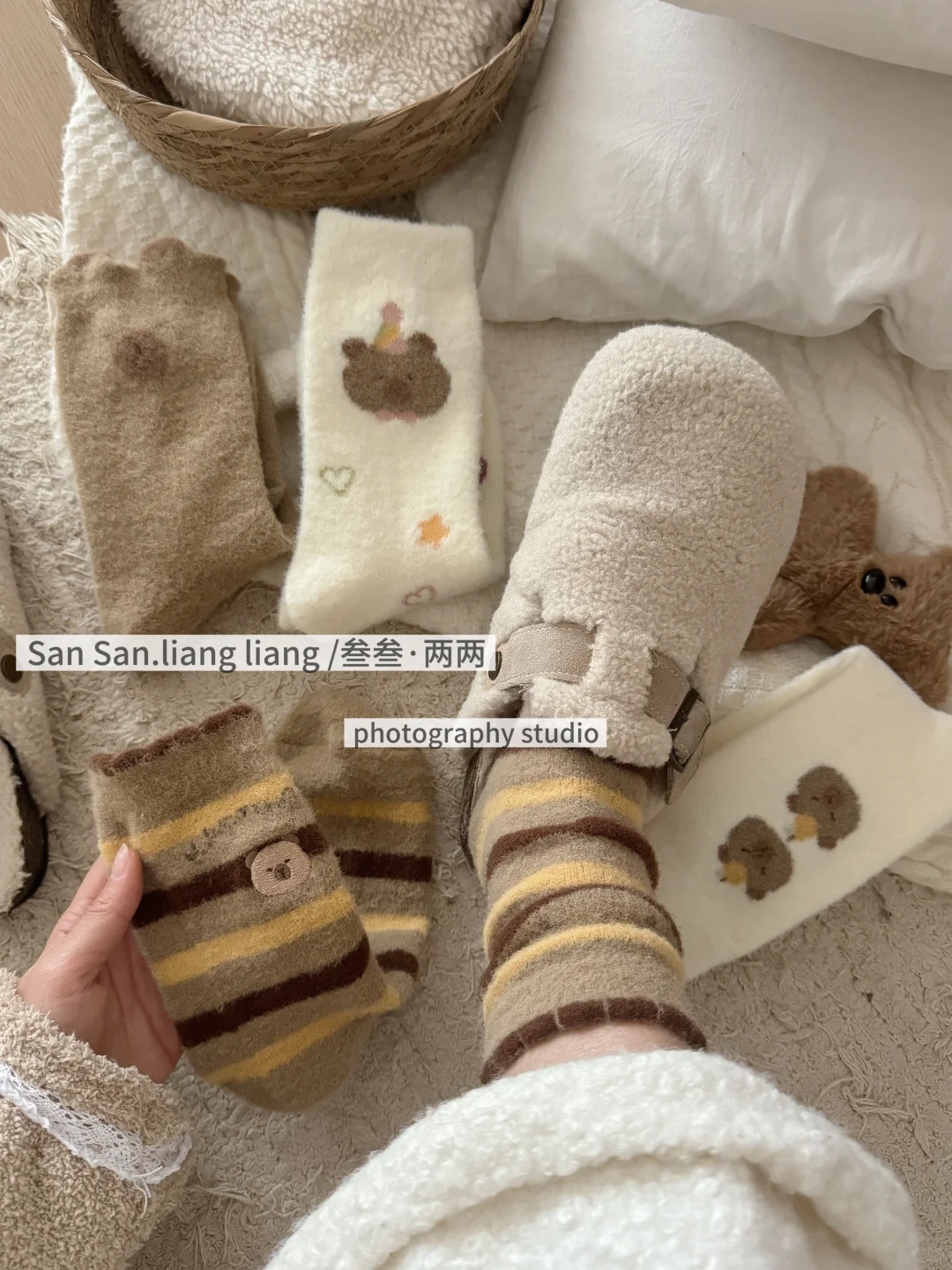 韩系冬款袜子模特图拍摄🎬