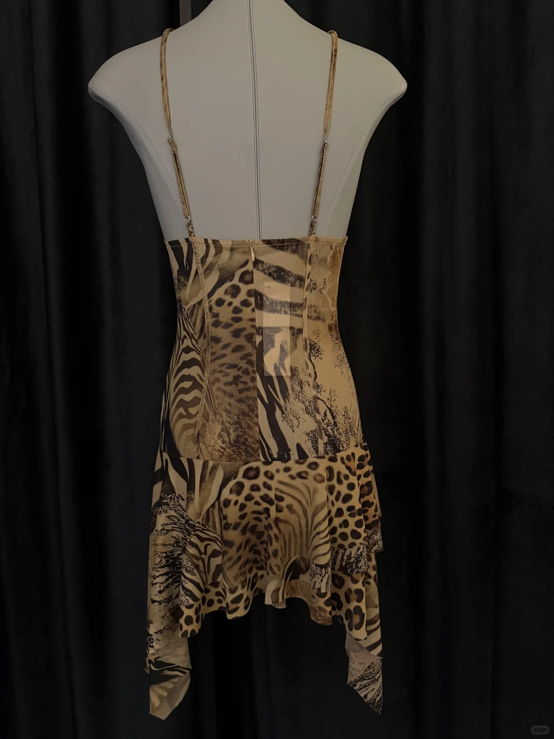 越南小众品牌｜豹纹拼接 辣妹吊带裙