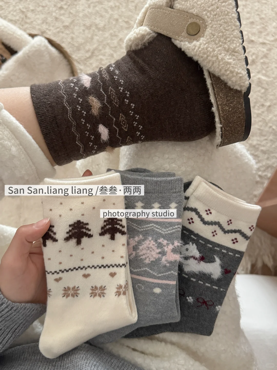 韩系冬款袜子模特图拍摄🎬