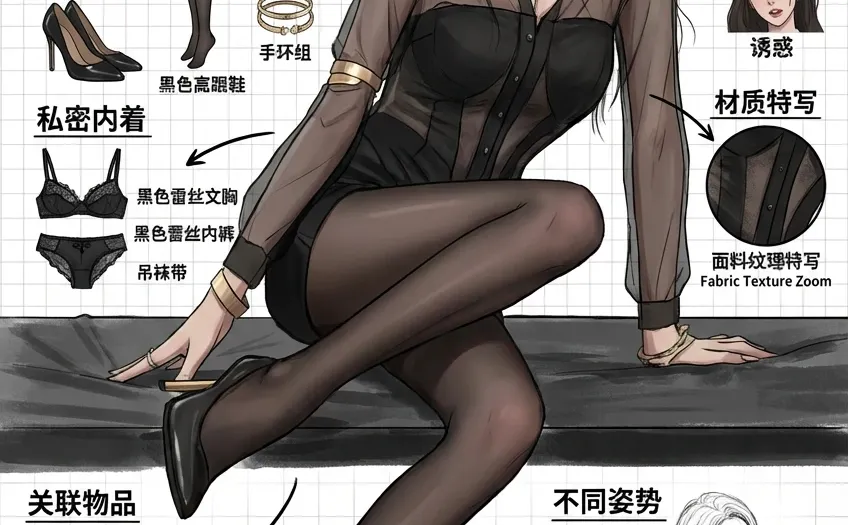 穿搭分解，辣妹黑丝穿搭～