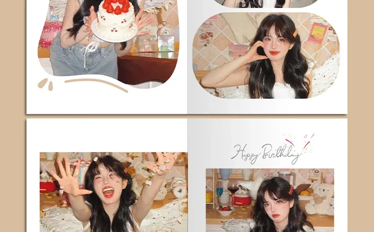 把生日写真做成相册，每页都是奶油味的甜✨