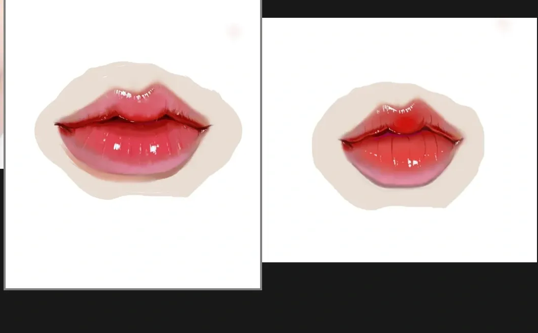 看我听脆脆鲨老师的课画的香艳欲滴的嘴唇