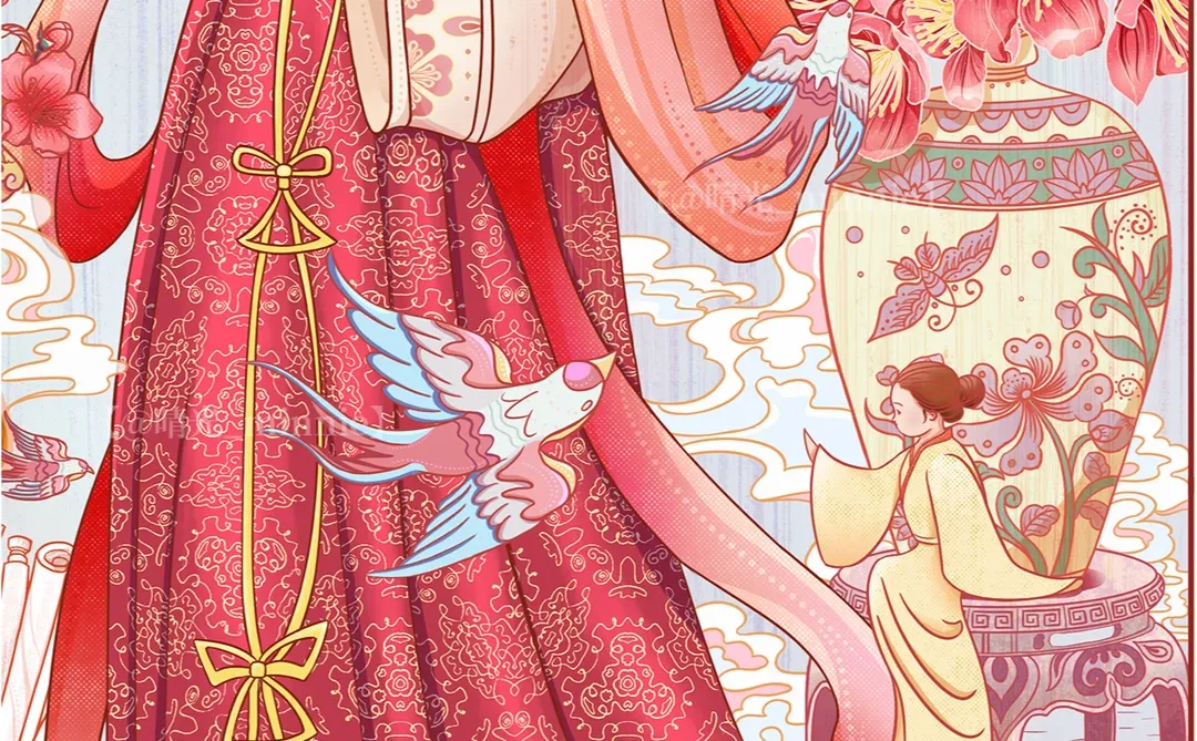 【国潮】| 花神系列插画之桃花花神