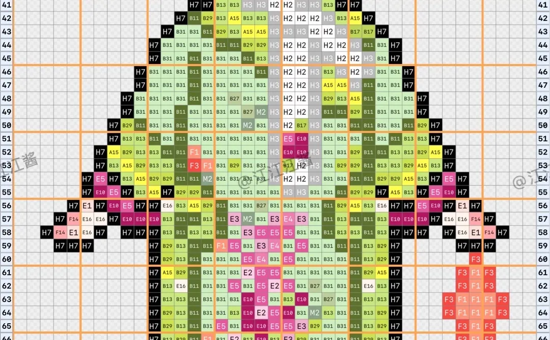 像素拼豆图纸 | 甄嬛传拼豆💚四季妹夏冬春