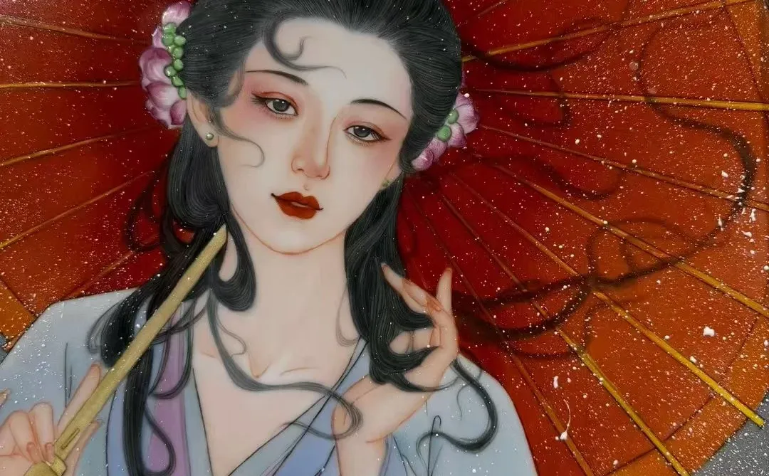 别眨眼！这位老师把盛唐美人的风韵锁在瓷板