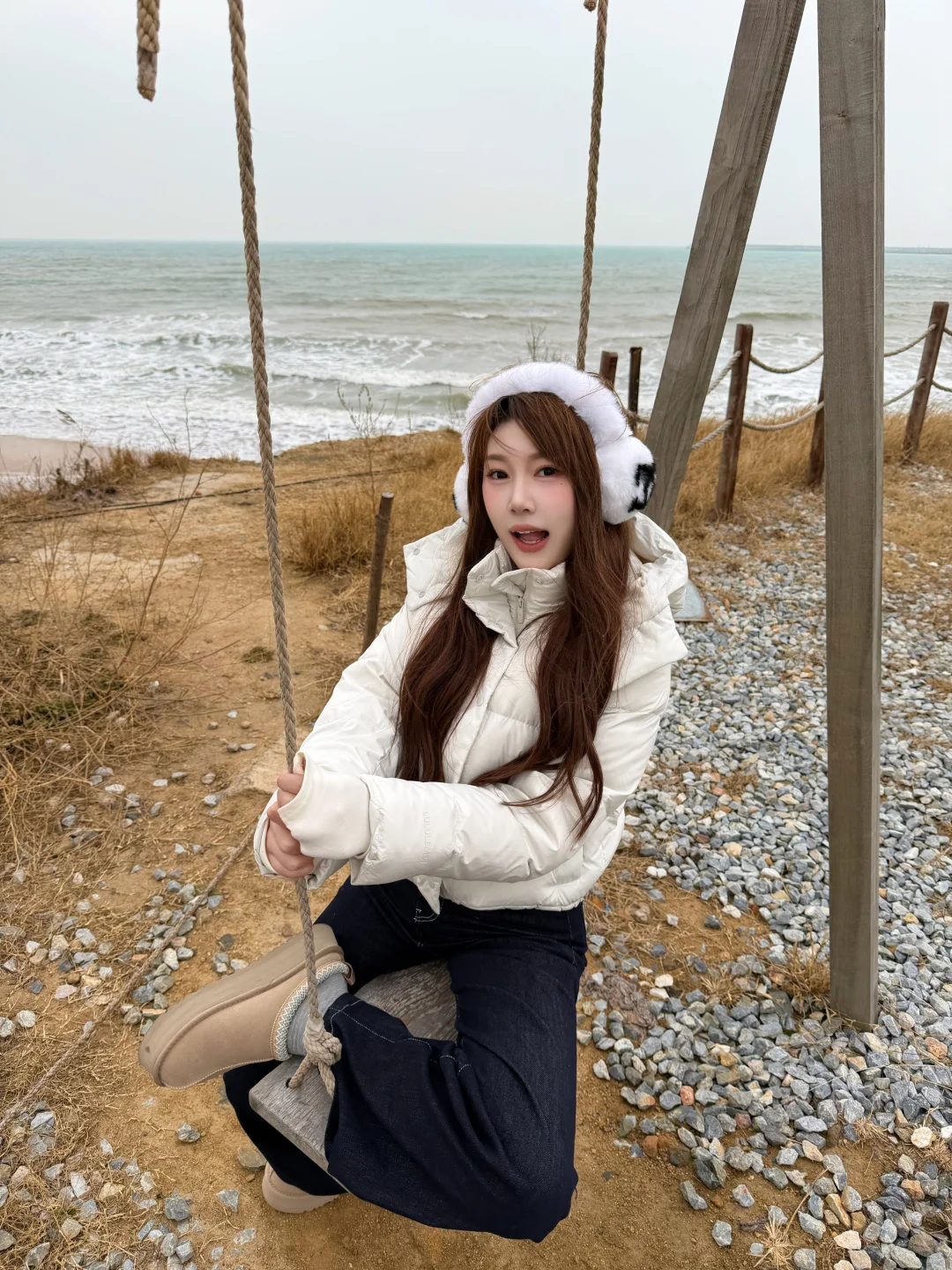 Bubble coffee 海边秋千也太好拍了吧