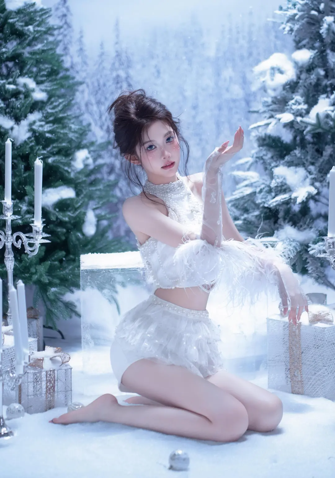 冬季限定🎄⛄️白色纯欲圣诞氛围少女写真