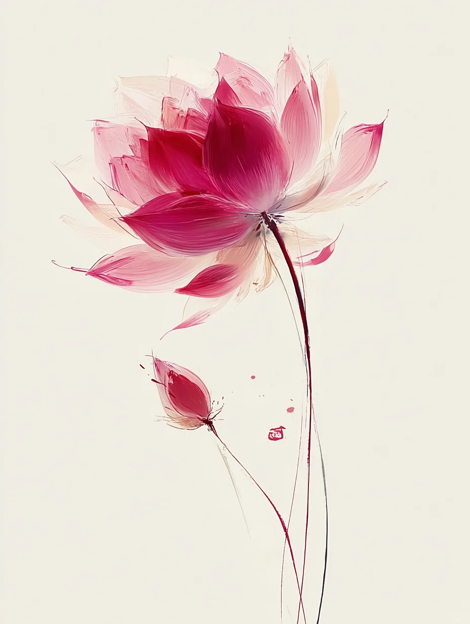 数字油画莲花~~AICG~mj提示词咒语分享