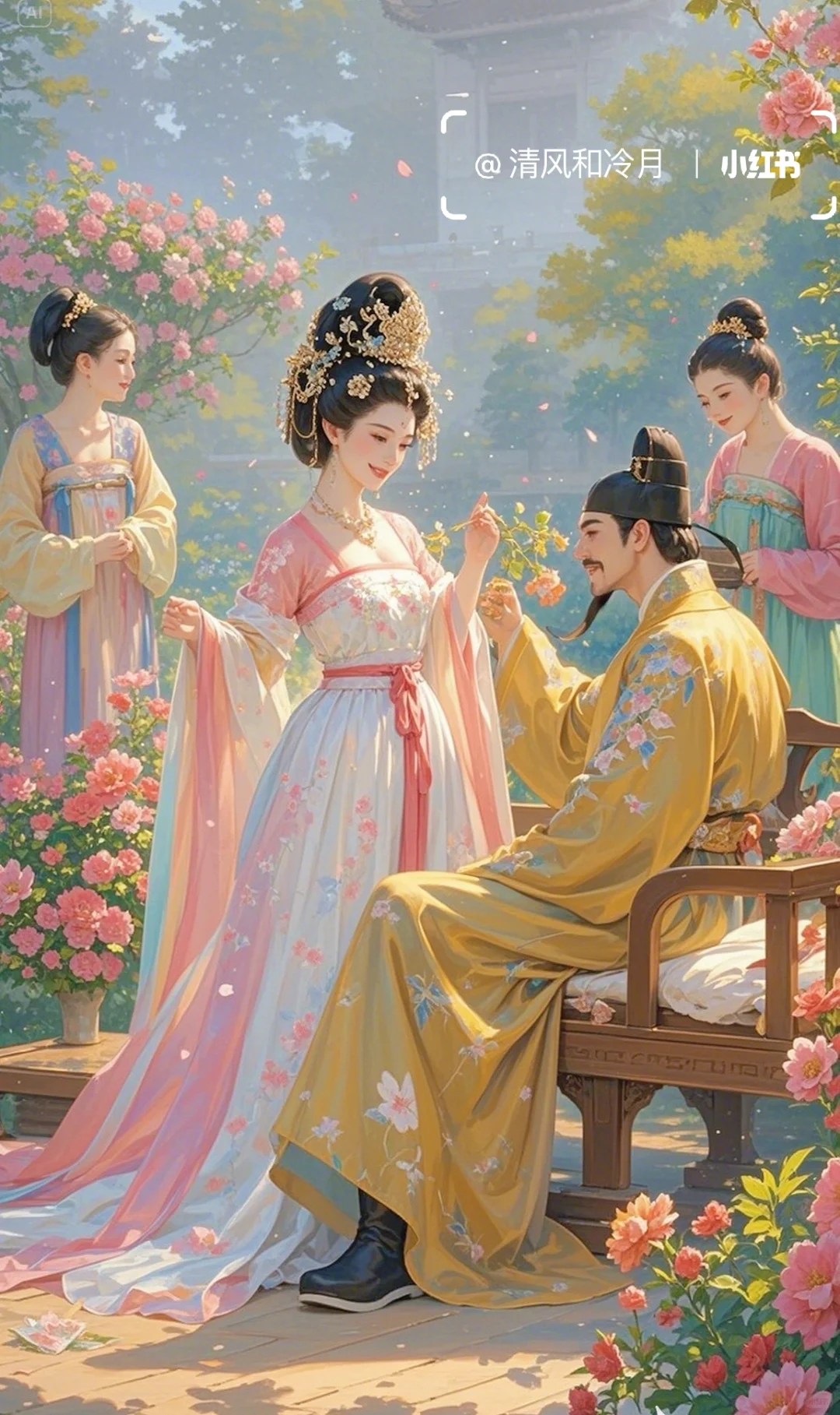 花朝花夕，君王宠妃，共赏花颜～