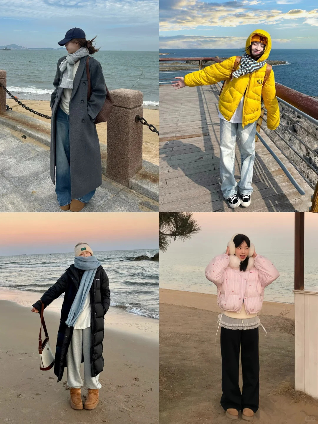 冬天的海边拍照怎么穿？参考这些松弛感穿搭