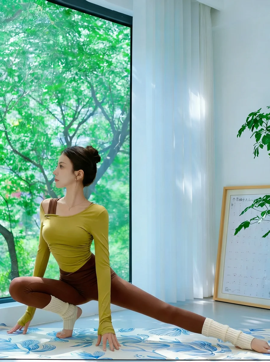 姜黄咖棕的瑜伽服配色真的绝