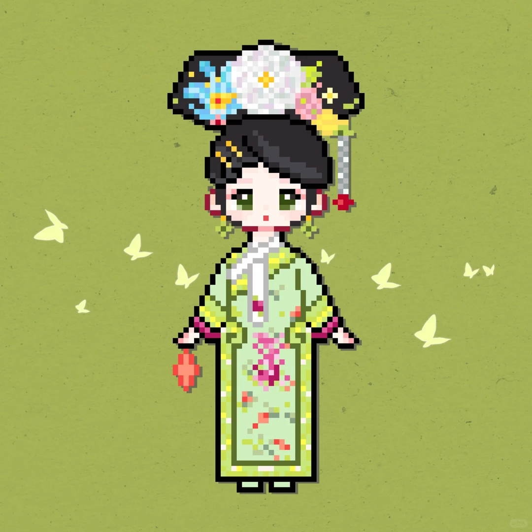 像素拼豆图纸 | 甄嬛传拼豆💚四季妹夏冬春