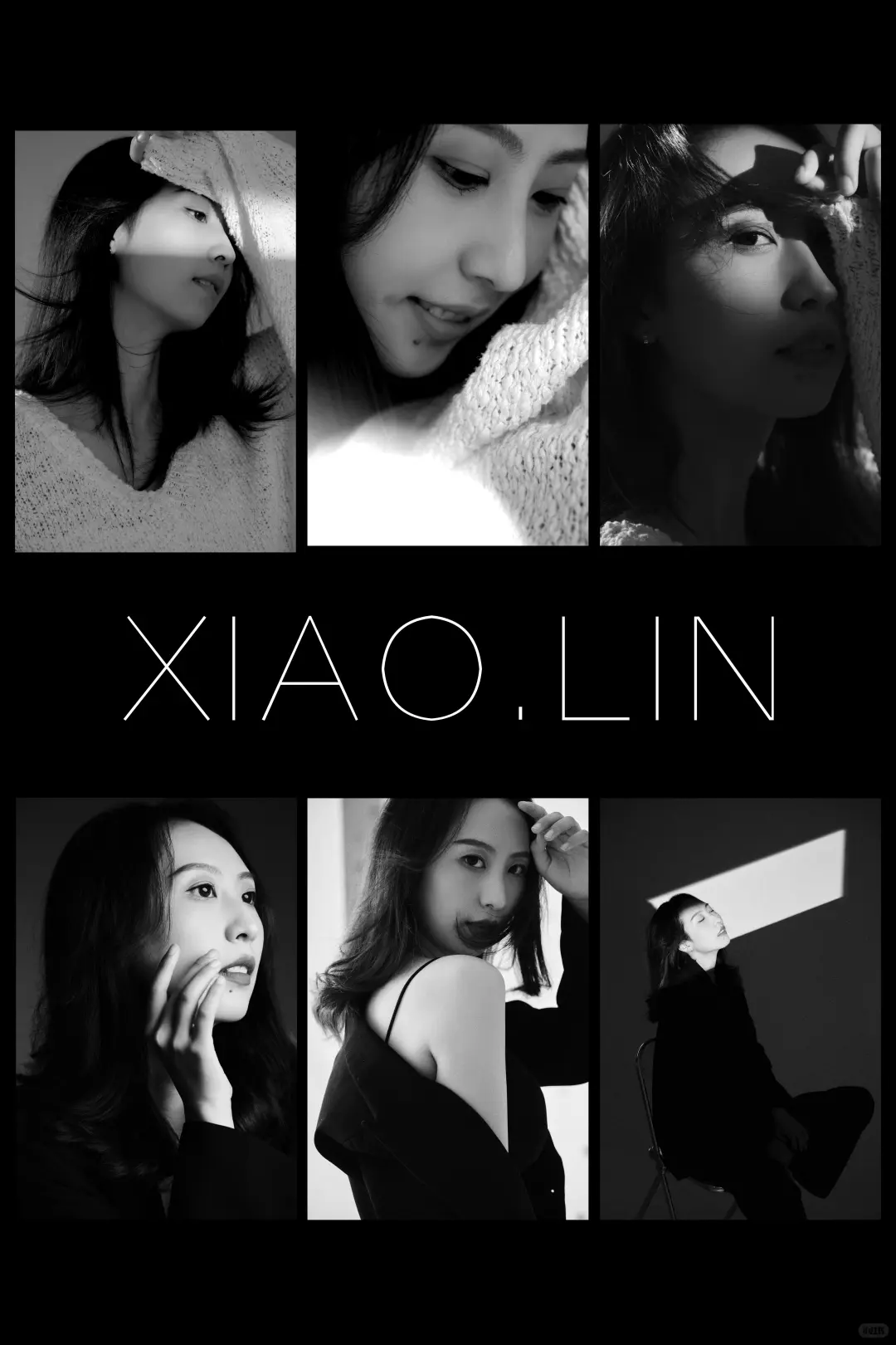 纯黑白质感肖像摄影