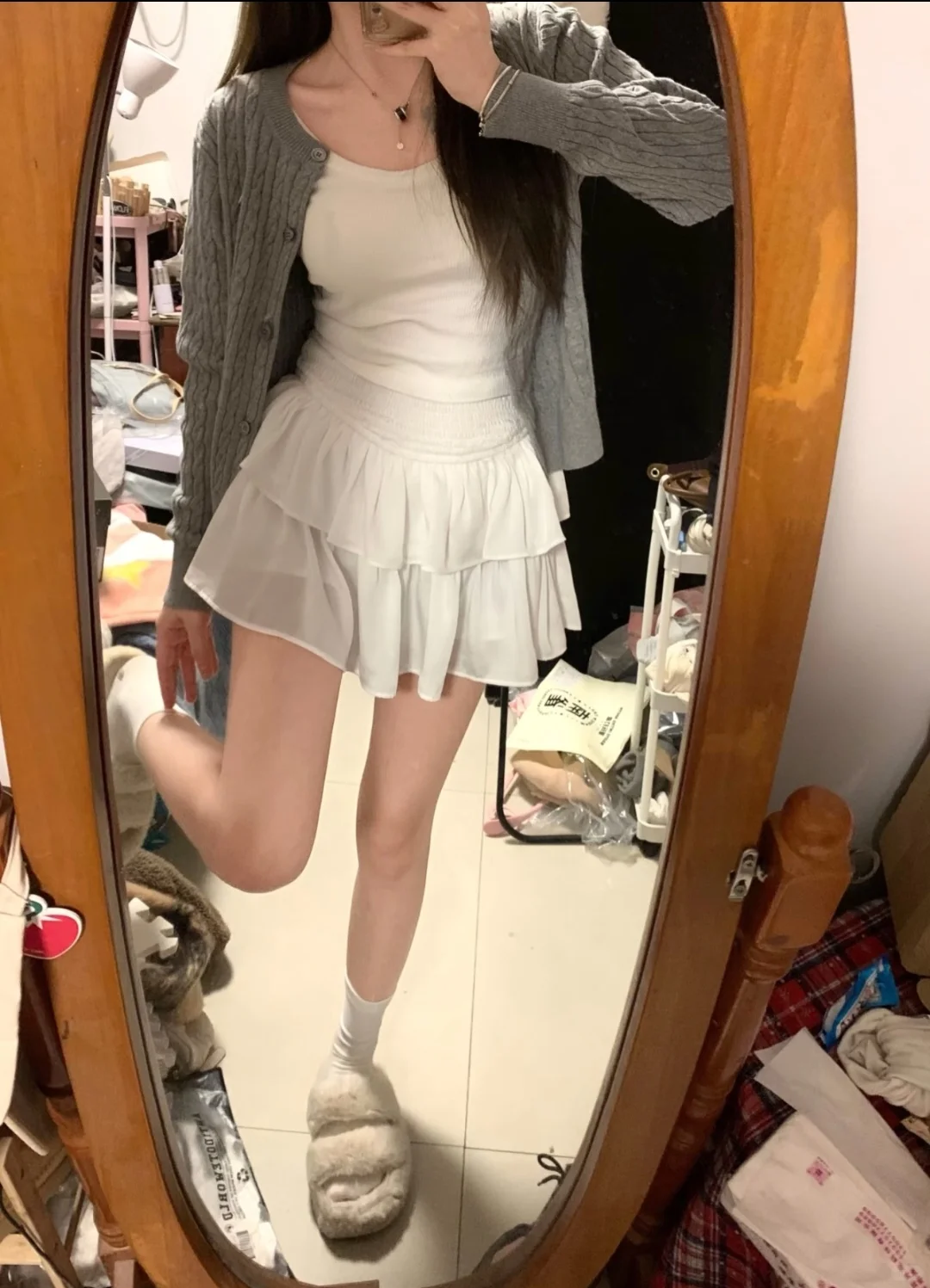 ✨纯欲针织开衫套裙