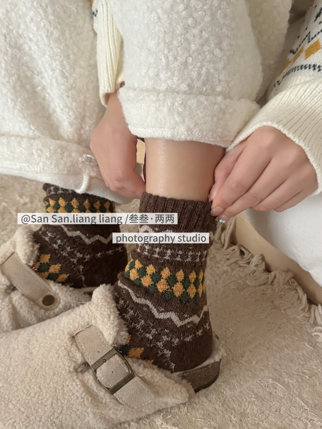韩系袜子模特图～
