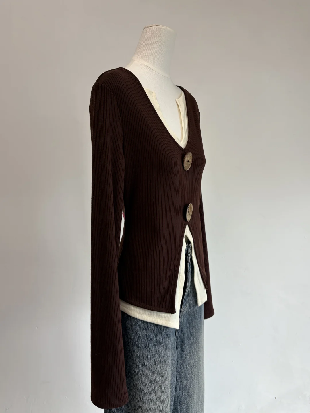 捡漏！门店在售 设计感辣妹风双层针织衫新款