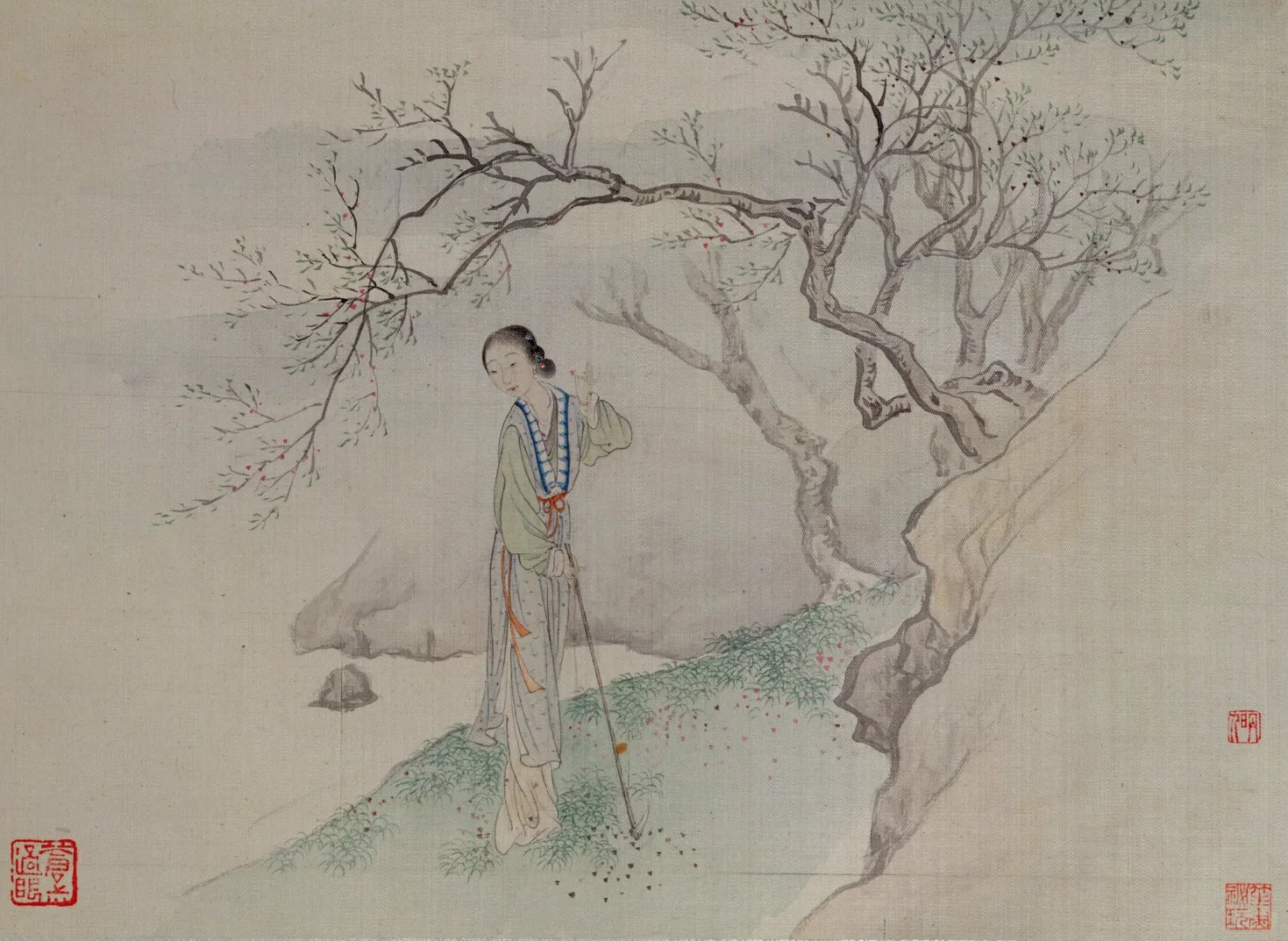 清代《十二金钗图》：千红一哭，万艳同悲