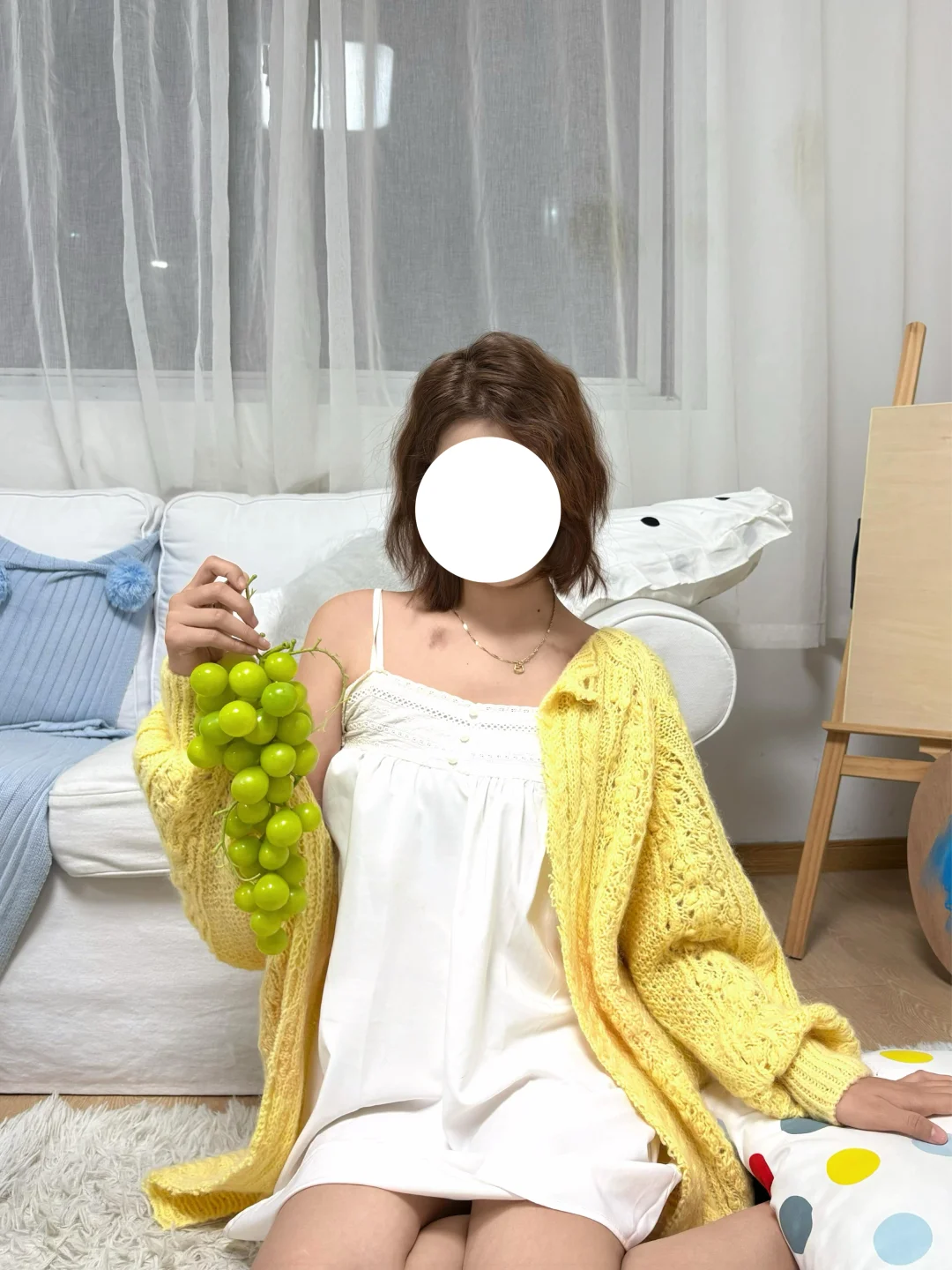 黄色开衫是纯欲战袍！