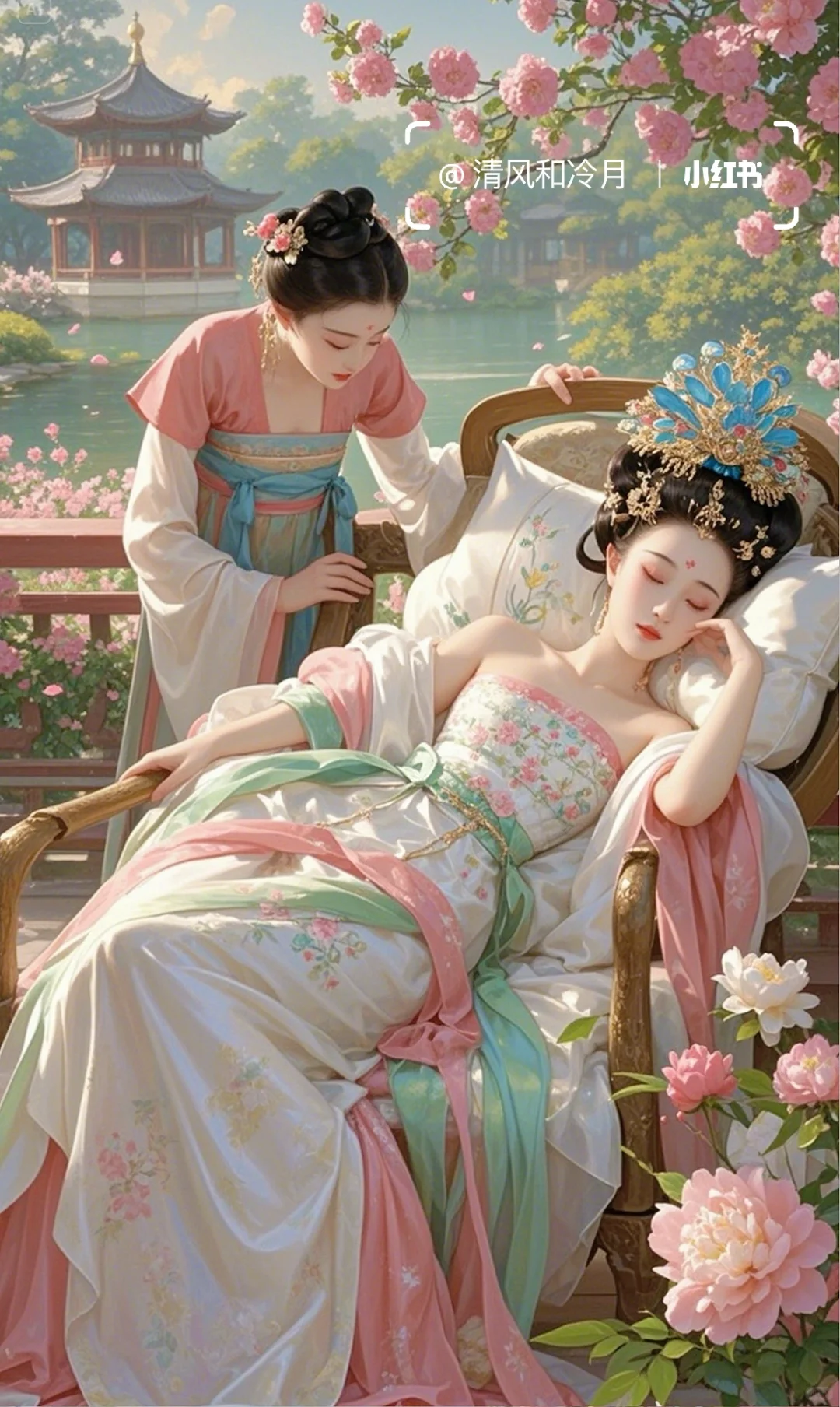 花朝花夕，君王宠妃，共赏花颜～