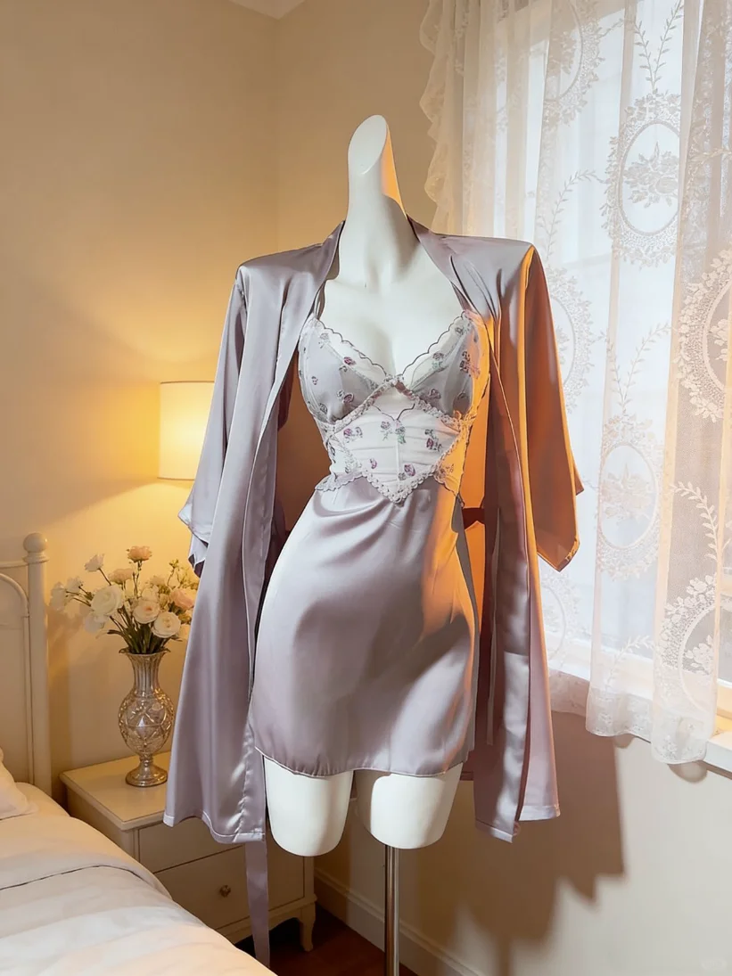 沦陷了💜这刺绣睡裙把纯欲焊在身上