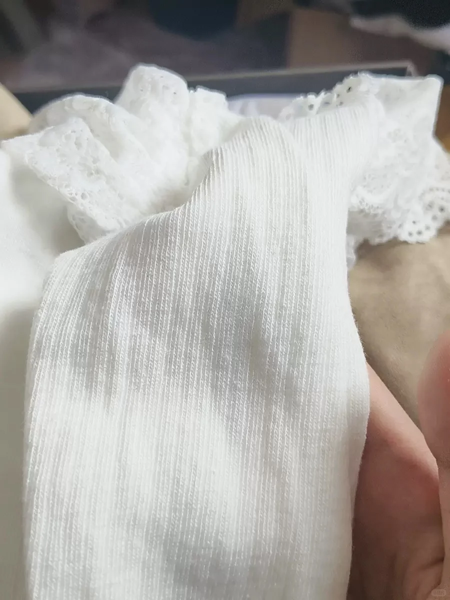 哇🎊暖到不想脱下来 蕾丝边白丝袜