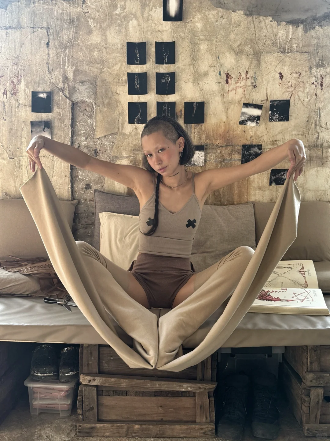 做了一条长长长的芭蕾瑜伽模块裤