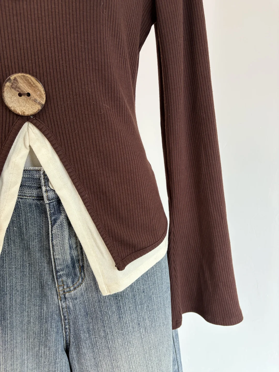 捡漏！门店在售 设计感辣妹风双层针织衫新款