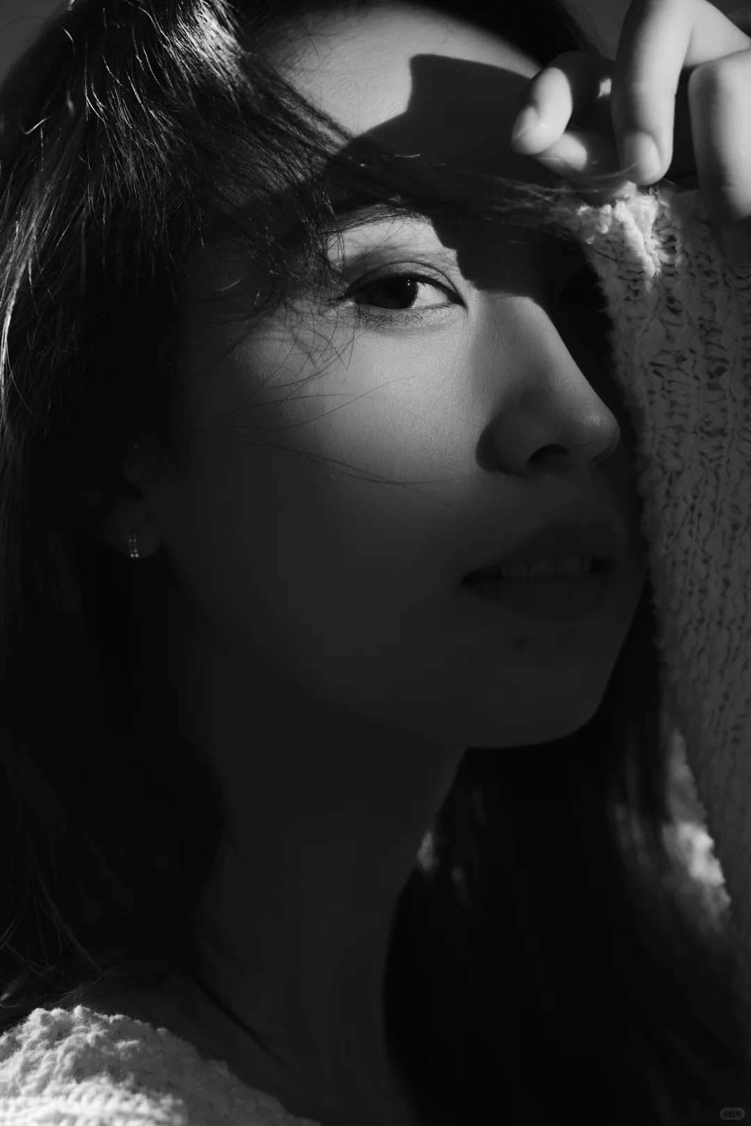 纯黑白质感肖像摄影