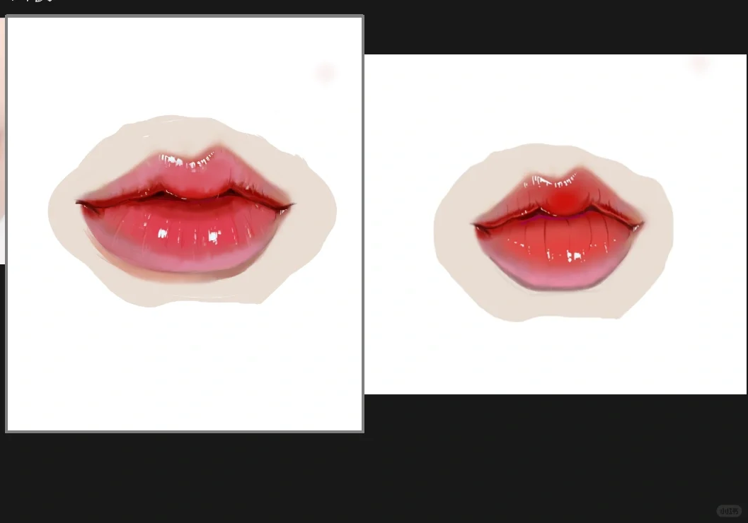 看我听脆脆鲨老师的课画的香艳欲滴的嘴唇