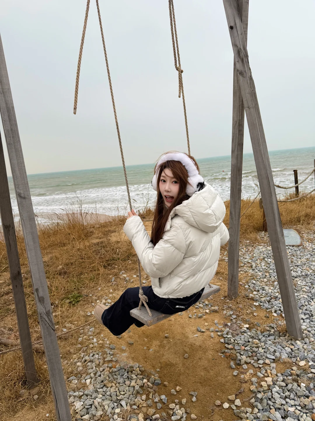 Bubble coffee 海边秋千也太好拍了吧