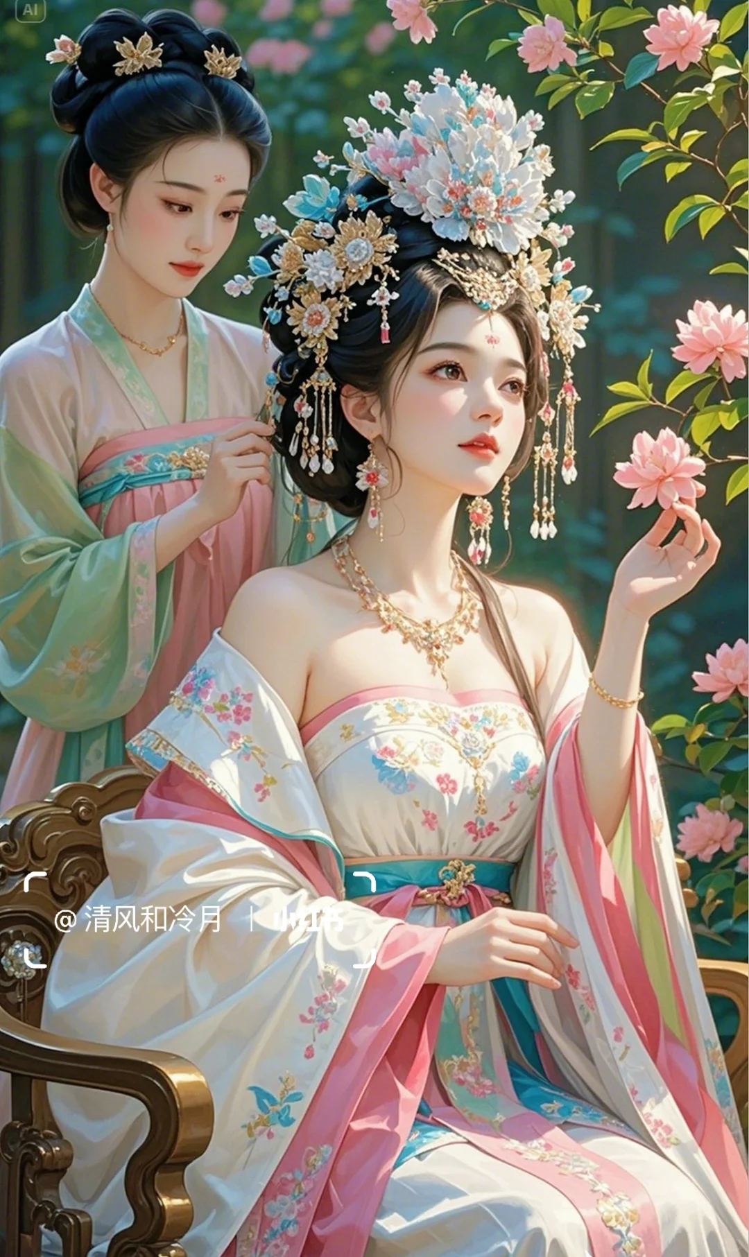 花朝花夕，君王宠妃，共赏花颜～