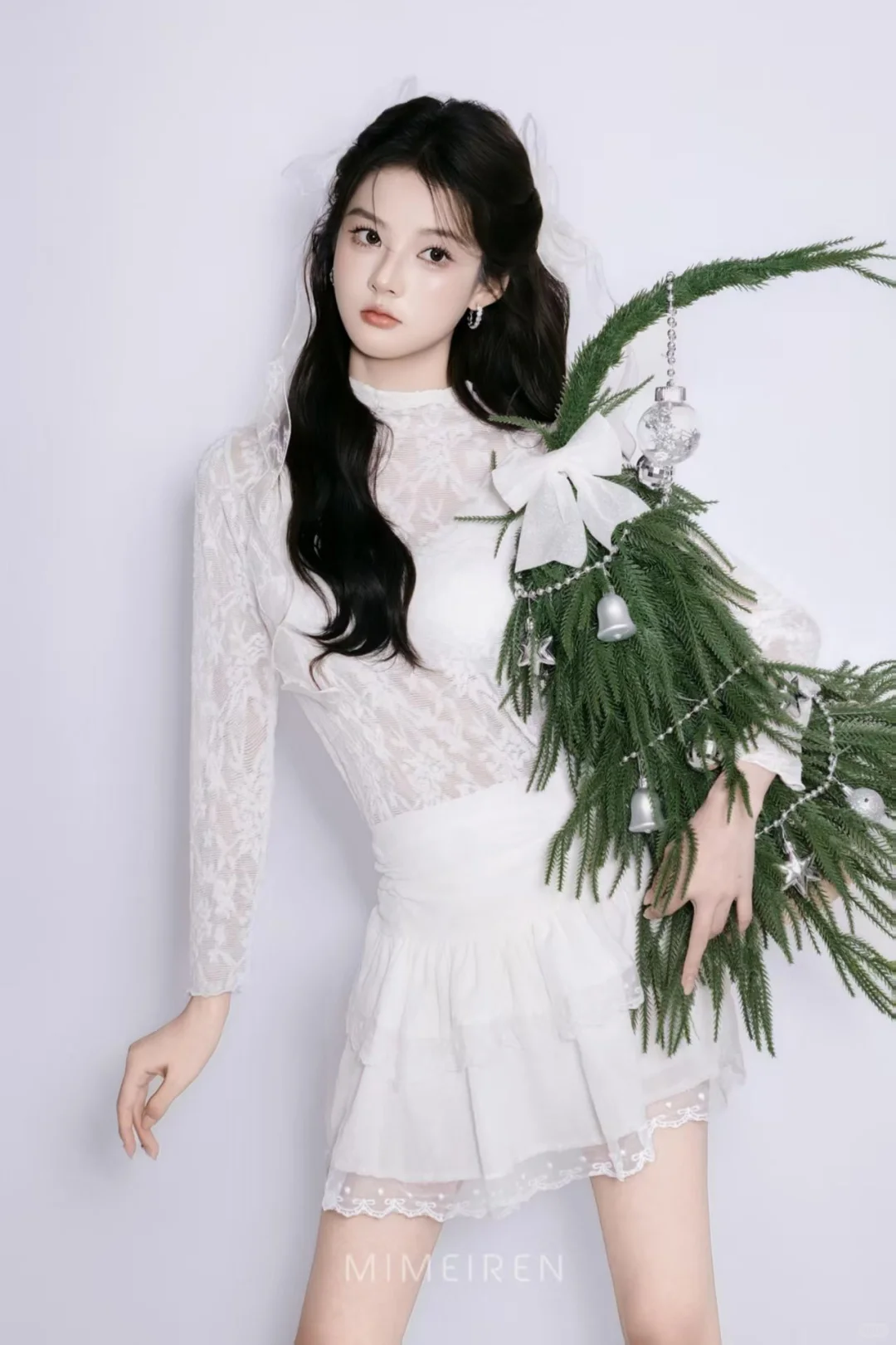白墙圣诞树氛围感写真🎄