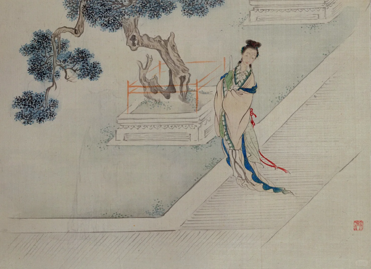 清代《十二金钗图》：千红一哭，万艳同悲