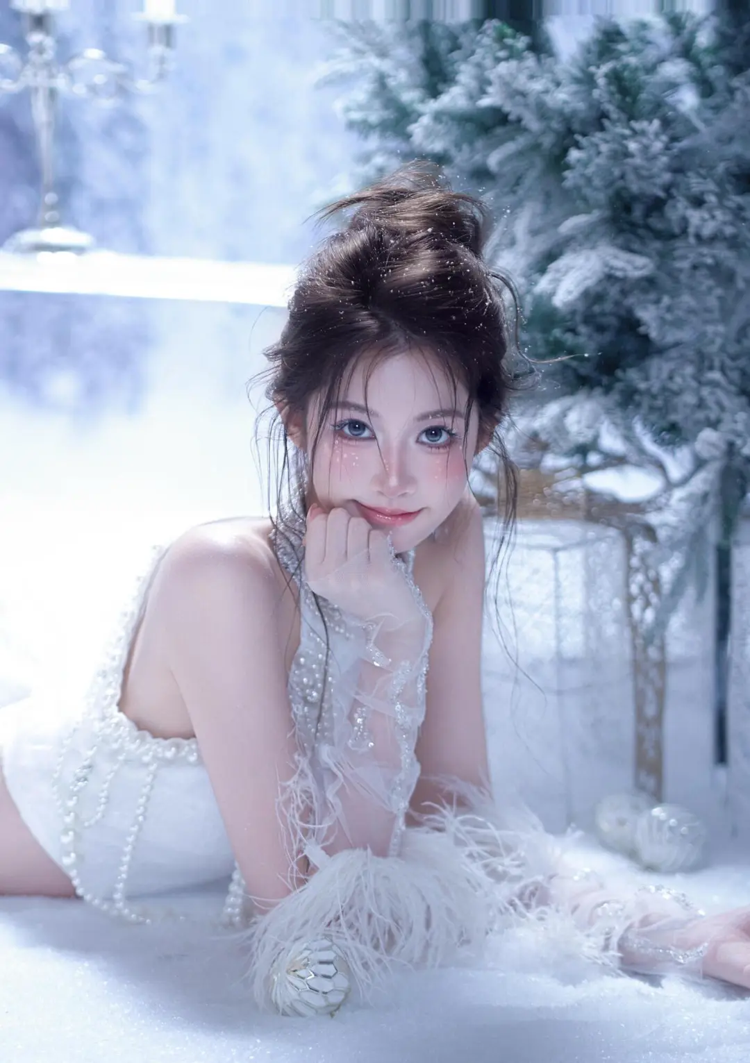 冬季限定🎄⛄️白色纯欲圣诞氛围少女写真