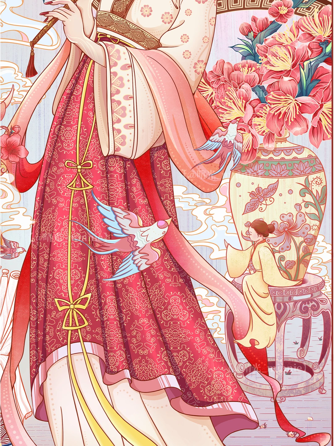 【国潮】| 花神系列插画之桃花花神