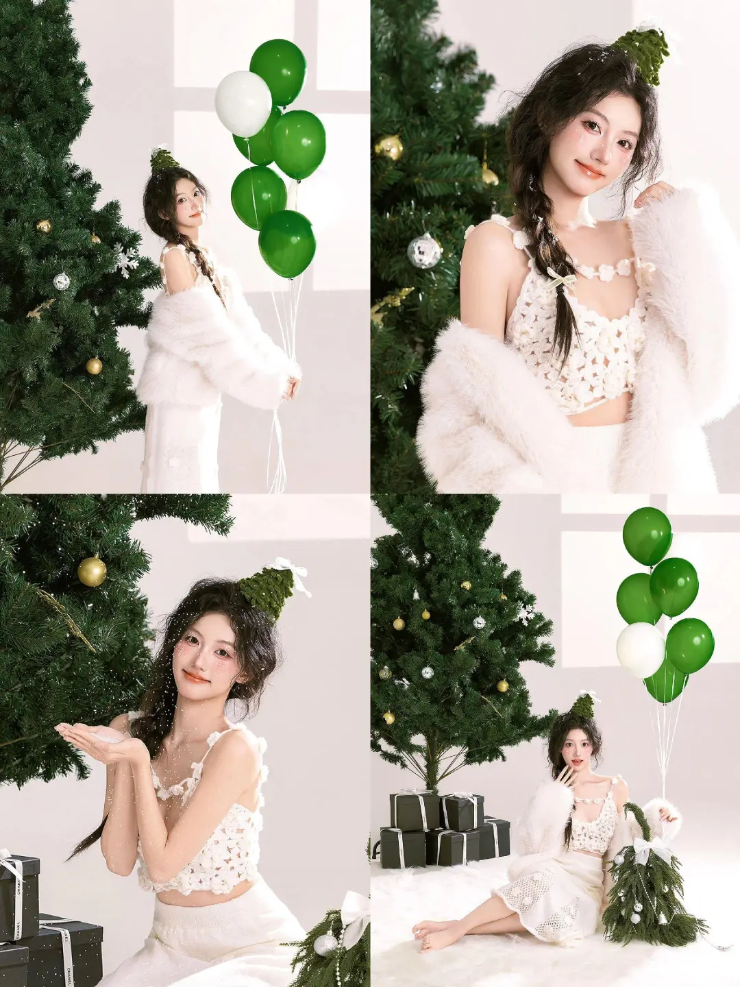 韩系白色圣诞写真🎄冬日糯叽叽的圣诞少女