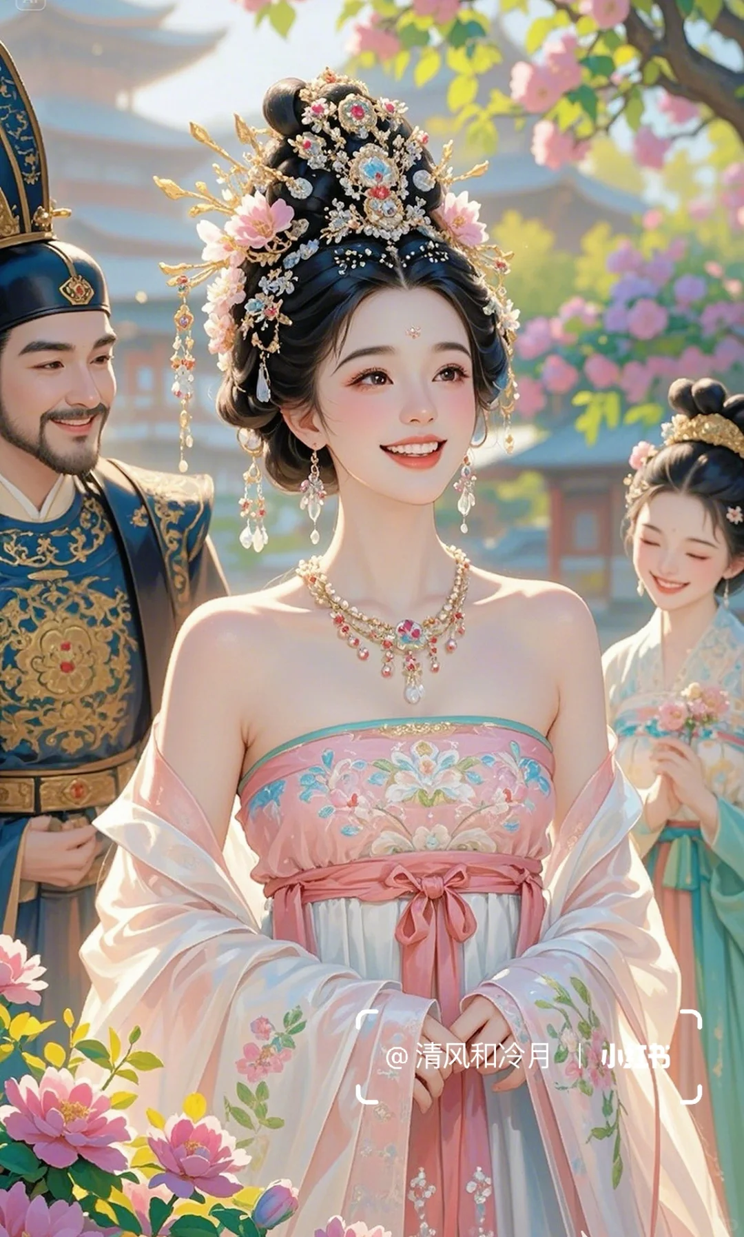 花朝花夕，君王宠妃，共赏花颜～