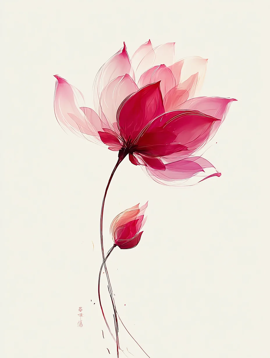 数字油画莲花~~AICG~mj提示词咒语分享