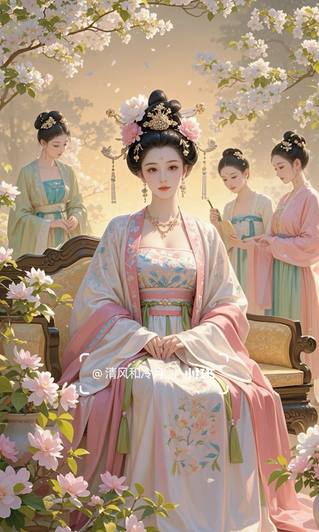 花朝花夕，君王宠妃，共赏花颜～