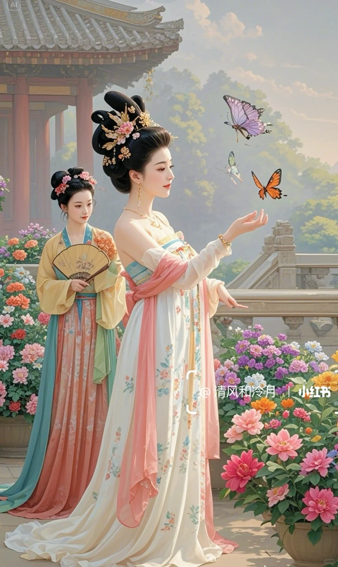 花朝花夕，君王宠妃，共赏花颜～