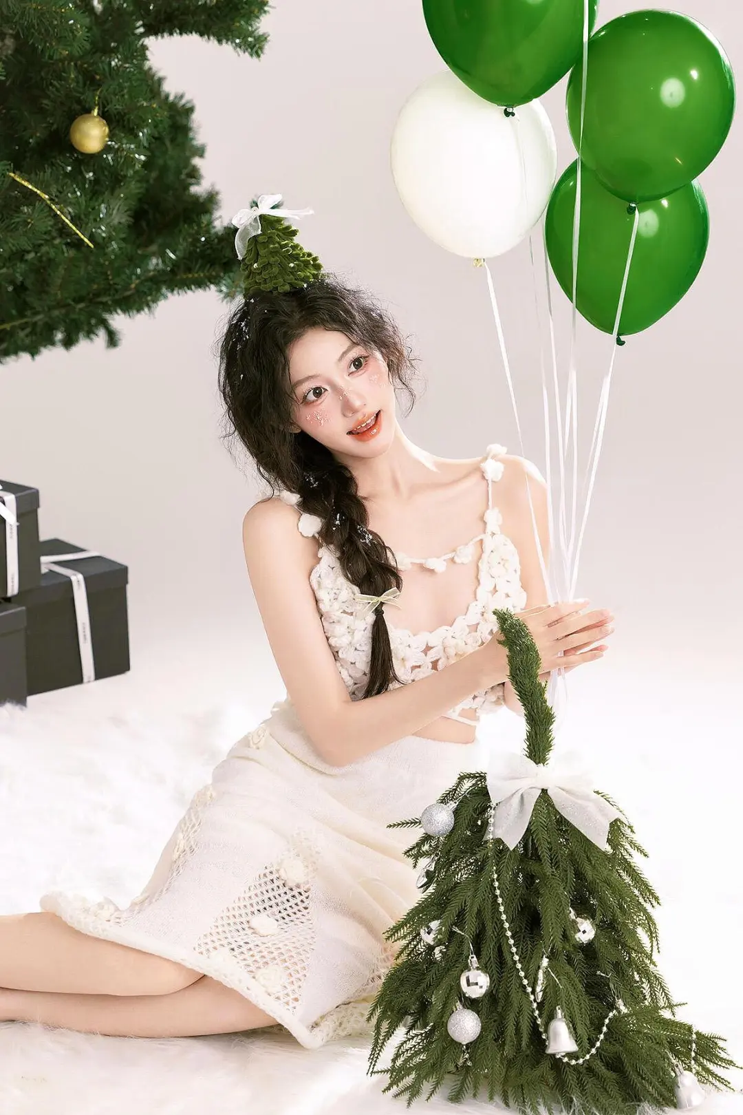 韩系白色圣诞写真🎄冬日糯叽叽的圣诞少女