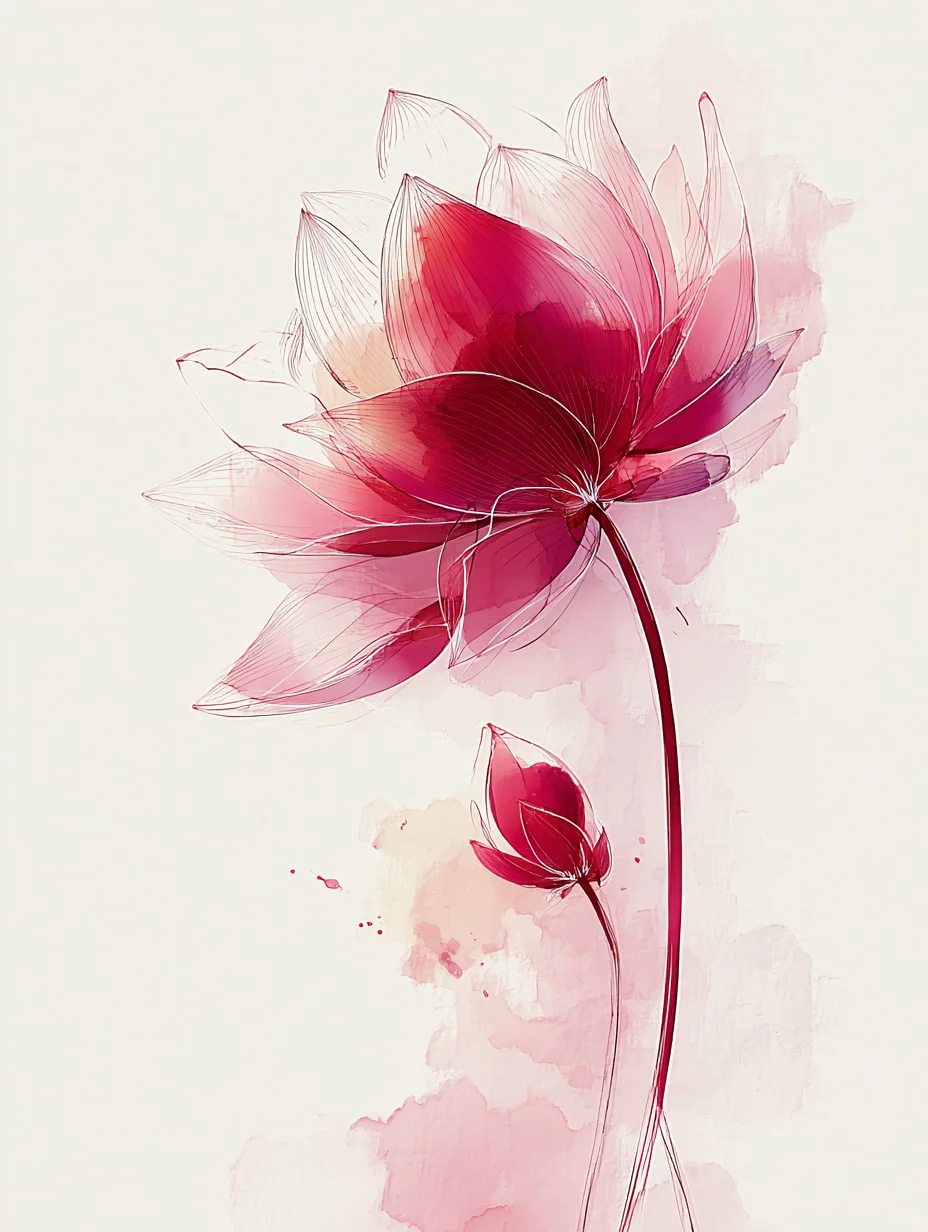 数字油画莲花~~AICG~mj提示词咒语分享