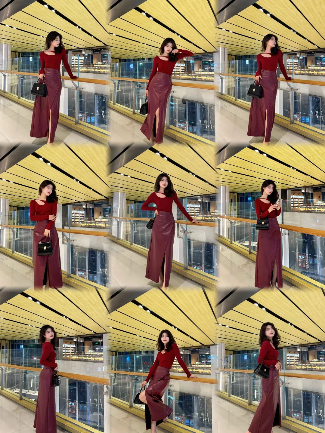 酒红系穿搭｜氛围感拿捏了 💃