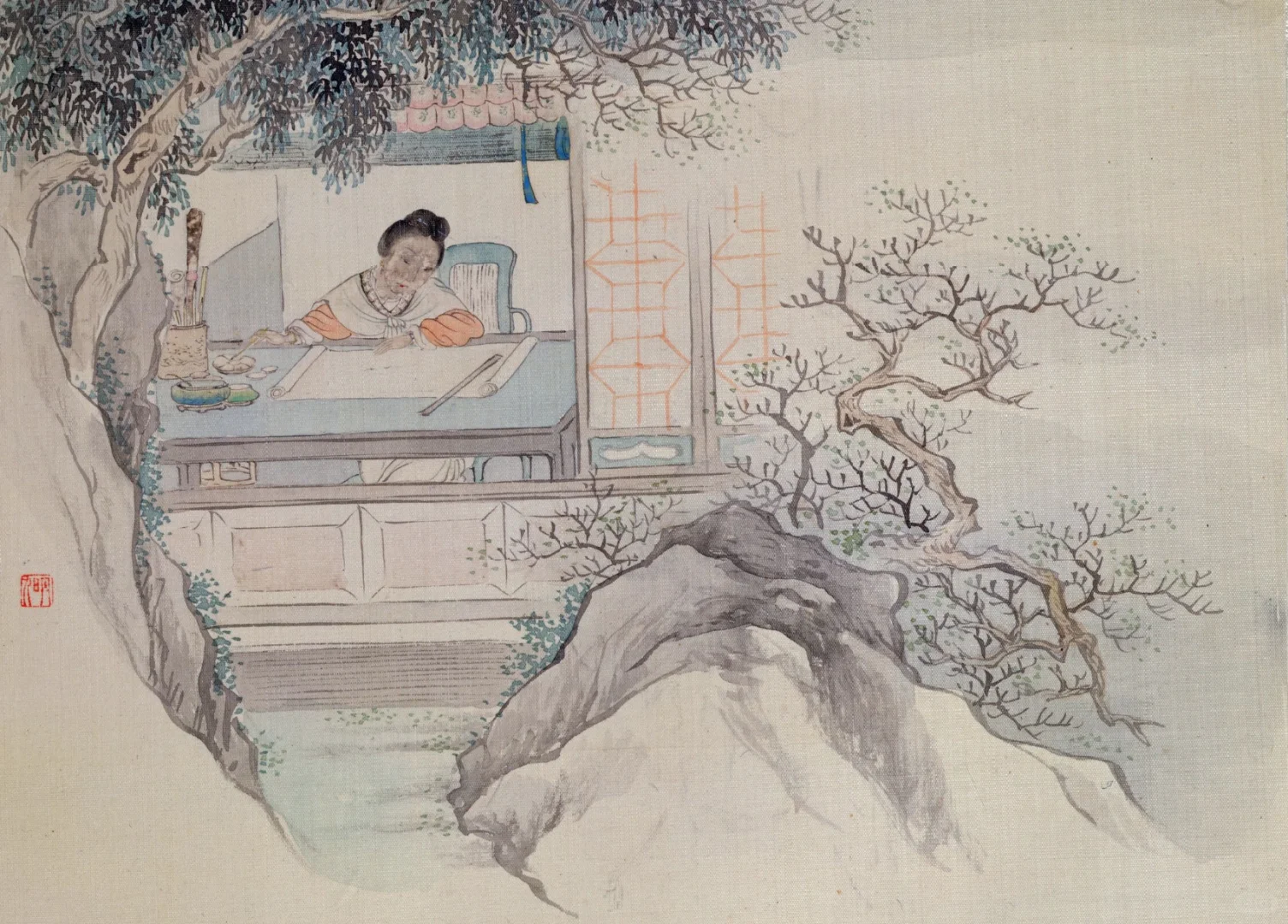 清代《十二金钗图》：千红一哭，万艳同悲